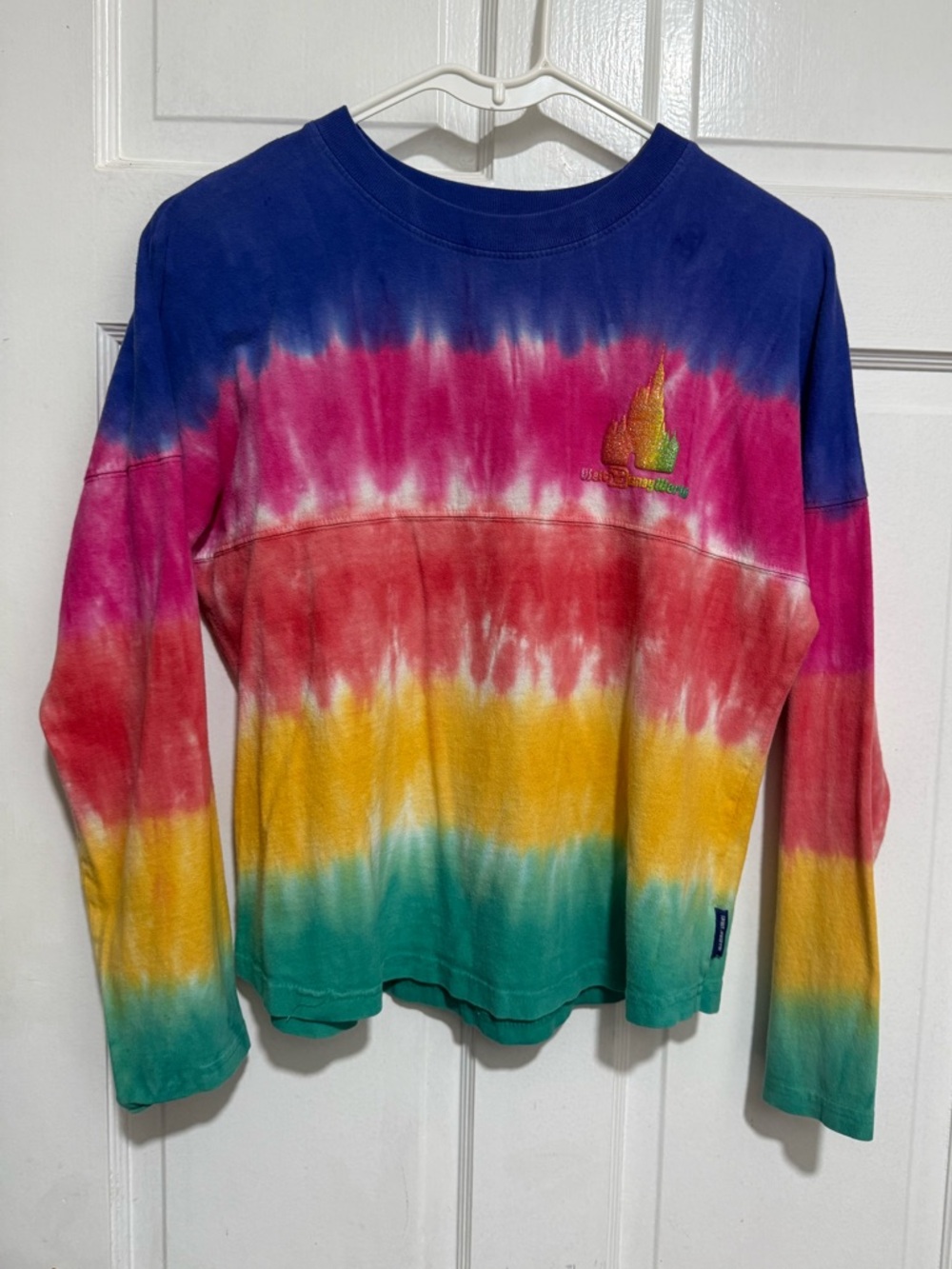 Girls XL Walt Disney World Tie-Dye Long Sleeve Shirt Rainbow Glitter